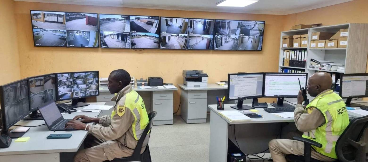 Sentry Circle Watch control room operators monitoring security feeds